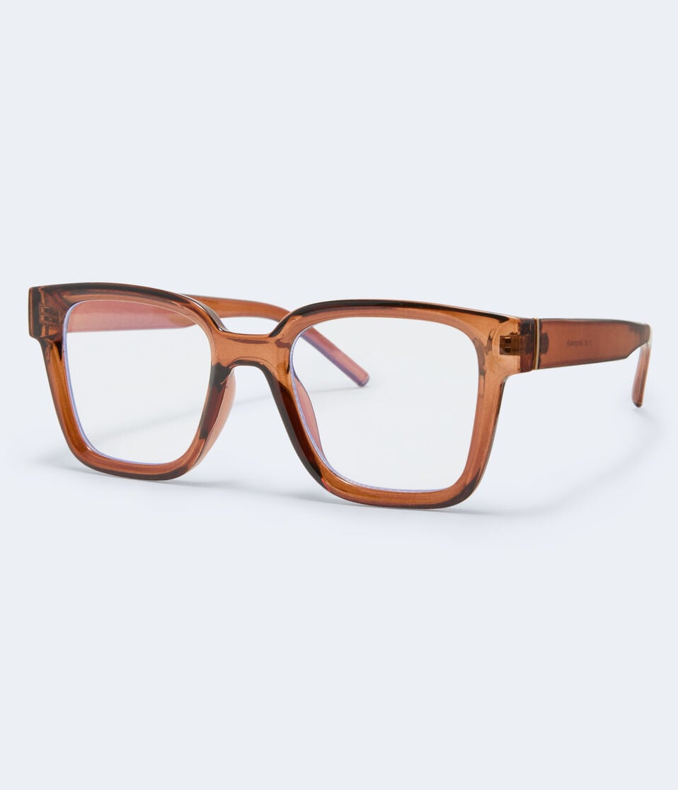 Aéropostale Translucent Square Blue Light Glasses Brown