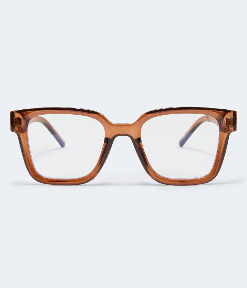 aéropostale Translucent Square Blue Light Glasses brown