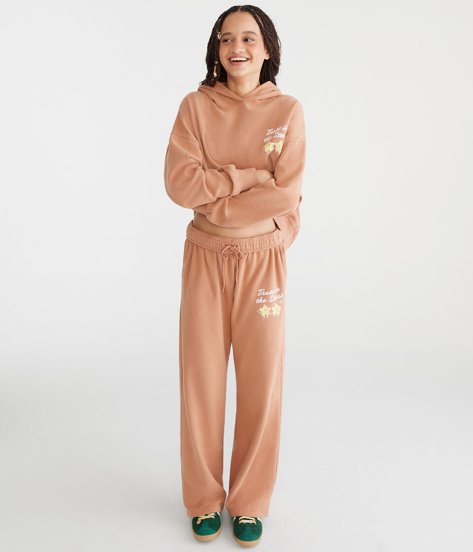 Aéropostale Trust In The Stars Oversized Pullover Hoodie Sand Castle