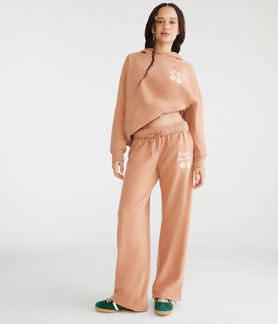 Aéropostale Trust In The Stars Straight Leg Sweatpants Sand Castle