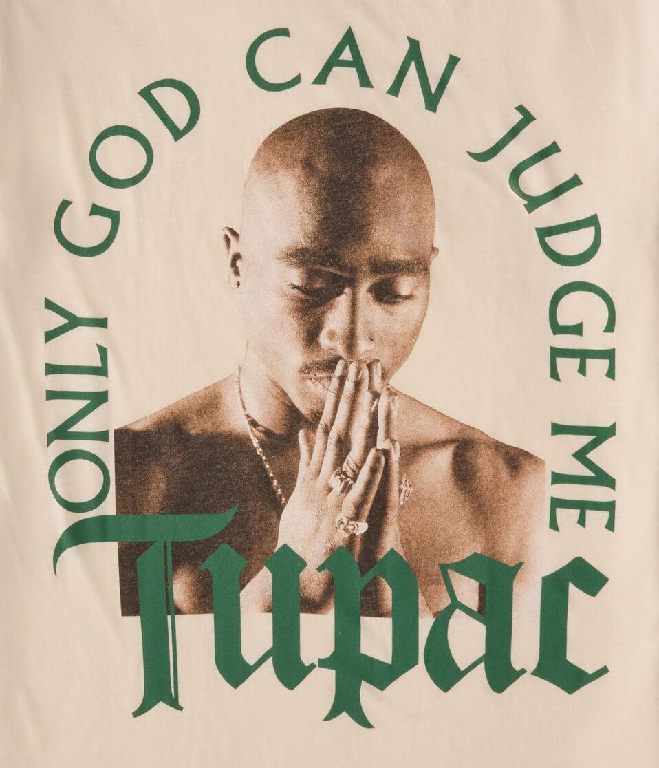 Aéropostale Tupac Only God Oversized Graphic Tee Cream