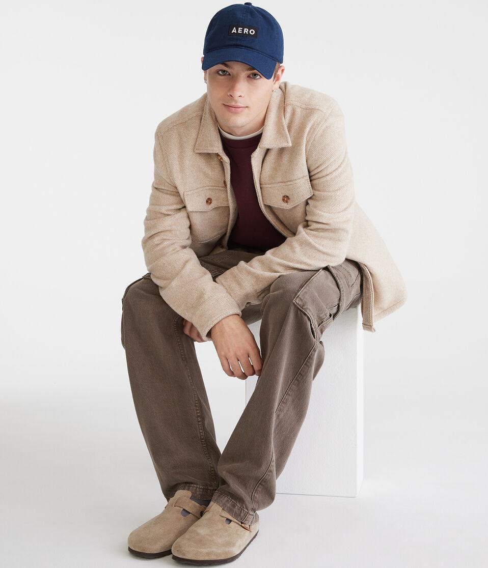 Aéropostale Unlined Heavyweight Flannel Shacket Toasted Almond