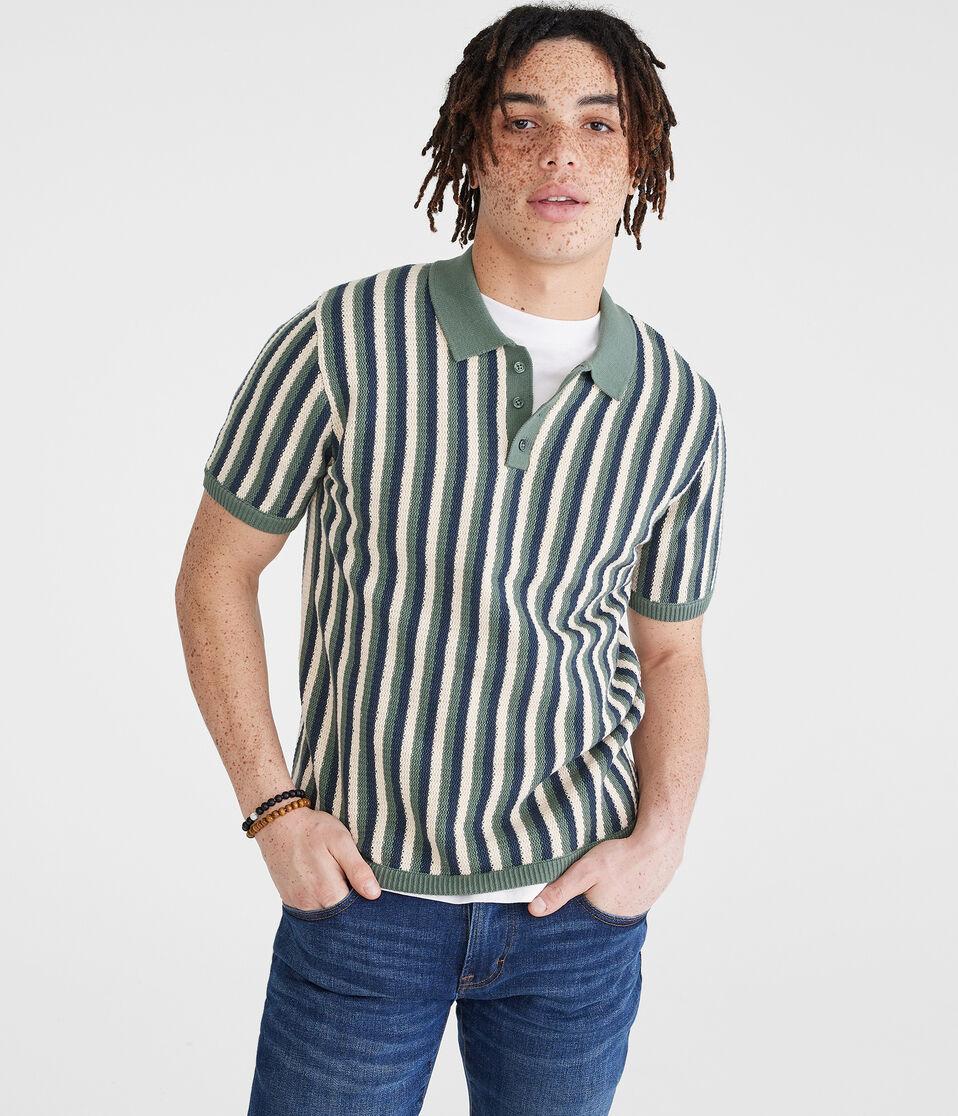 aéropostale Vertical Stripe Sweater Polo south padre