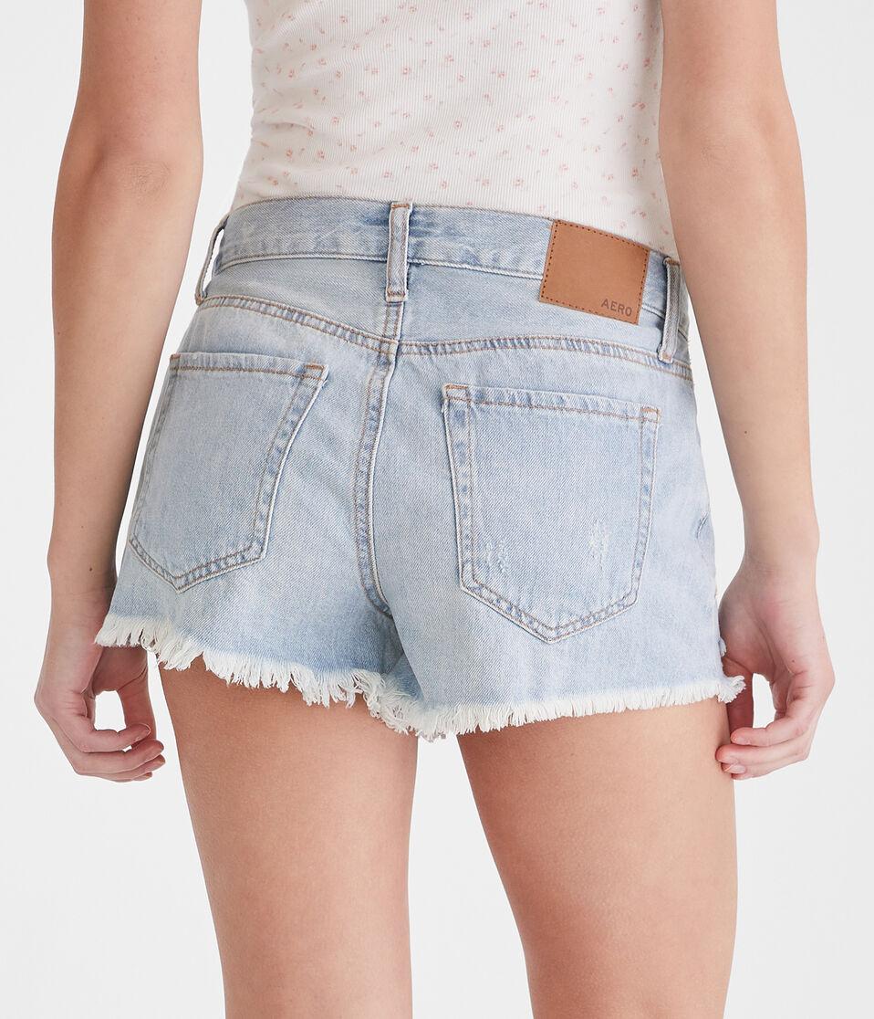 Aéropostale Vintage High-Rise Denim Shorty Shorts Light Wash