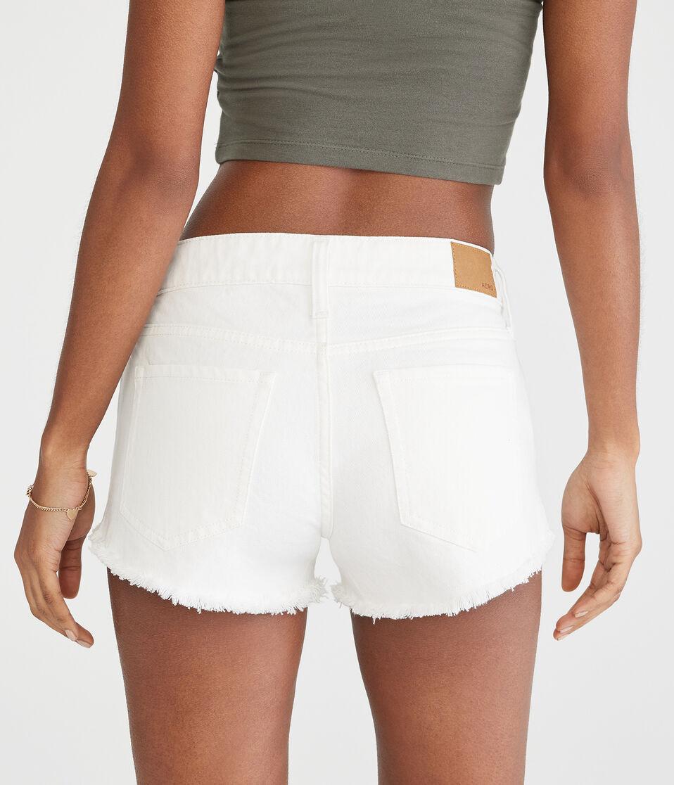 Aéropostale Vintage Low-Rise Denim Shorty Shorts Bleach