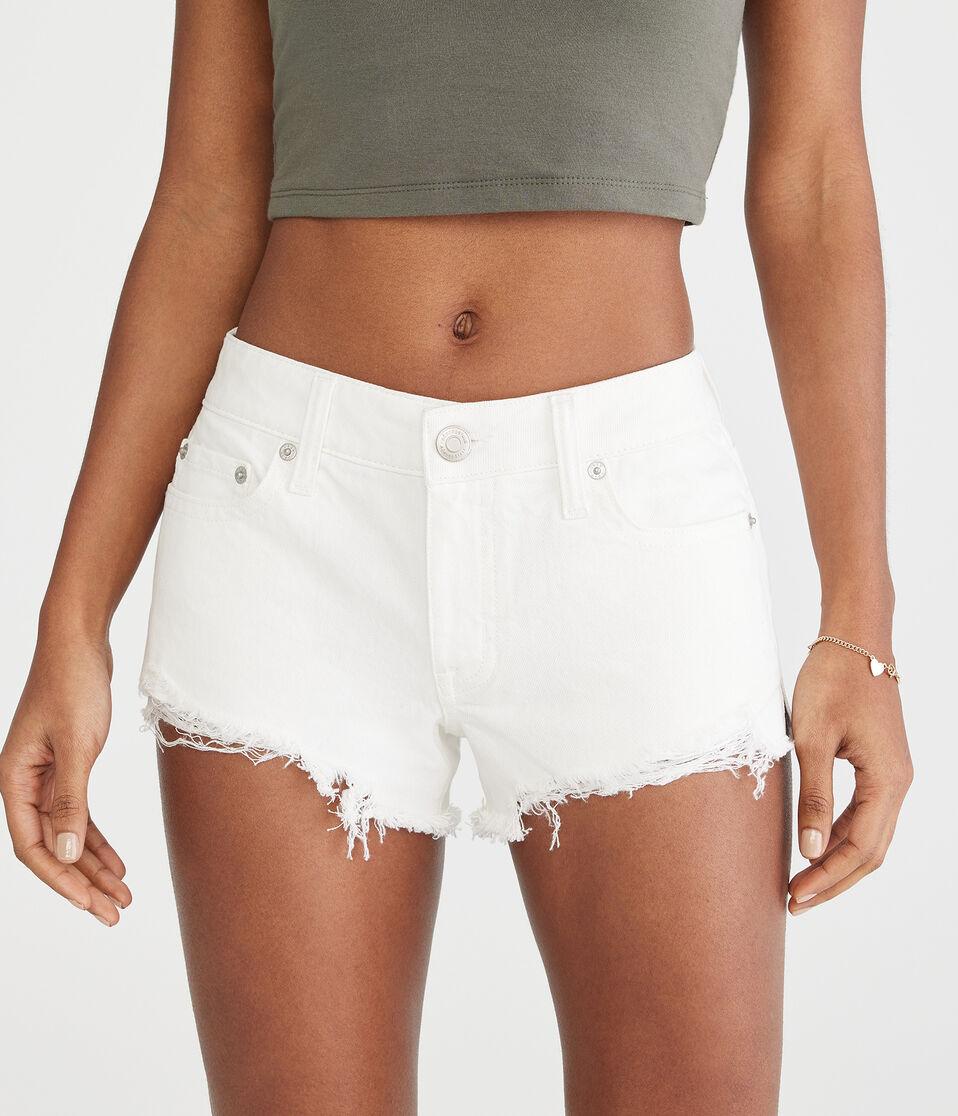 aéropostale Vintage Low-Rise Denim Shorty Shorts bleach