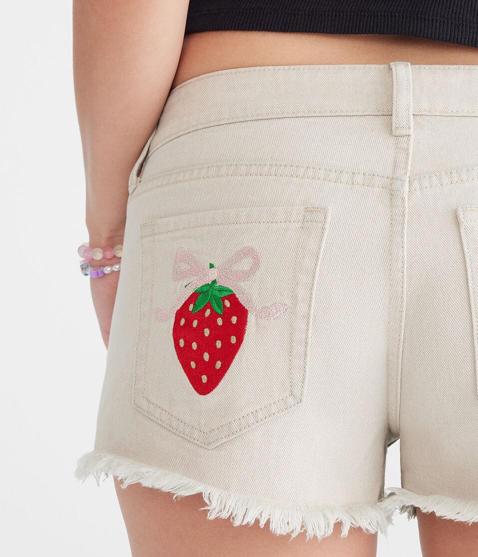 Aéropostale Vintage Low-Rise Denim Shorty Shorts Grey Wash