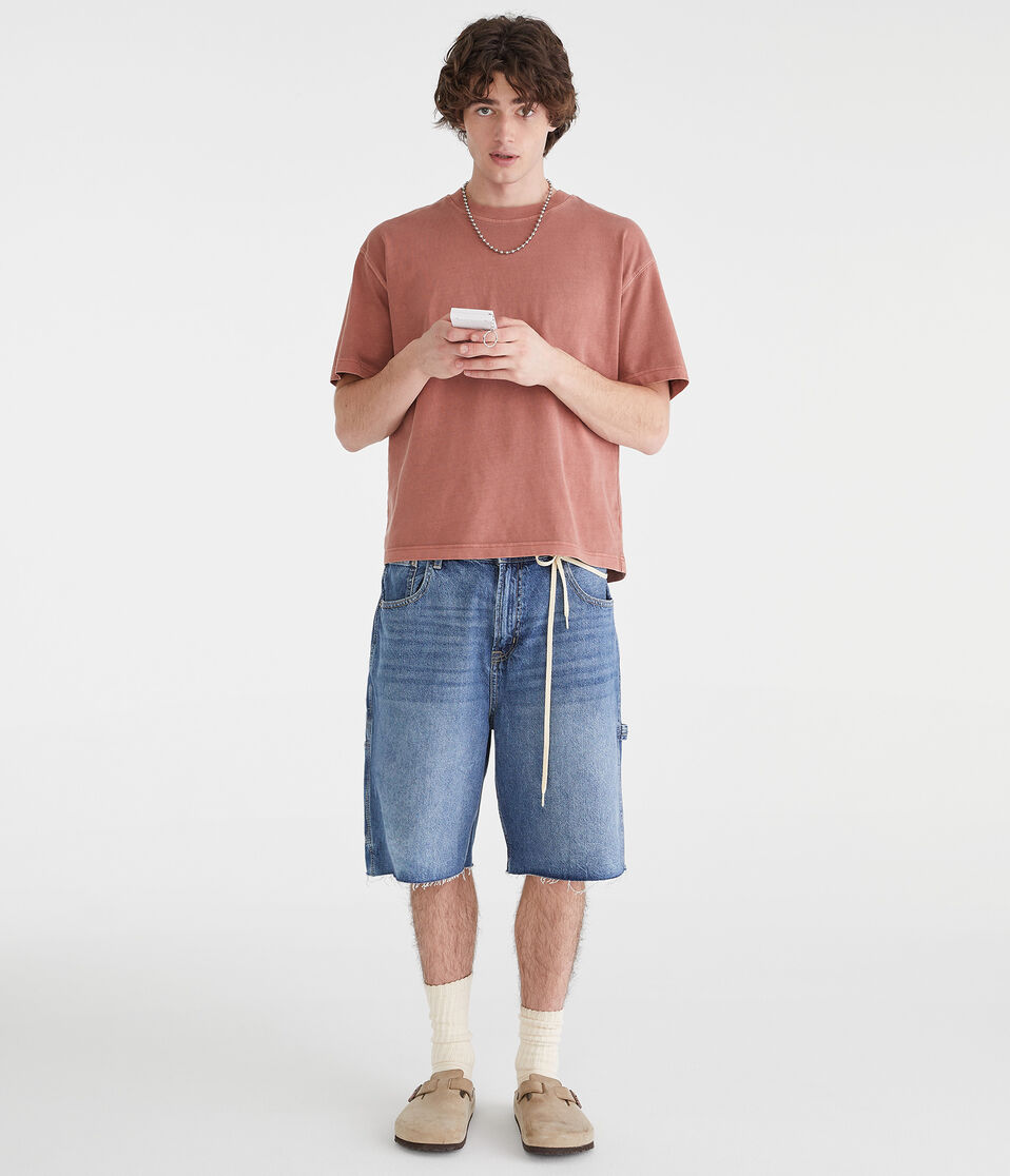 Aéropostale Washed Boxy Fit Crew Tee Dream Chocolate