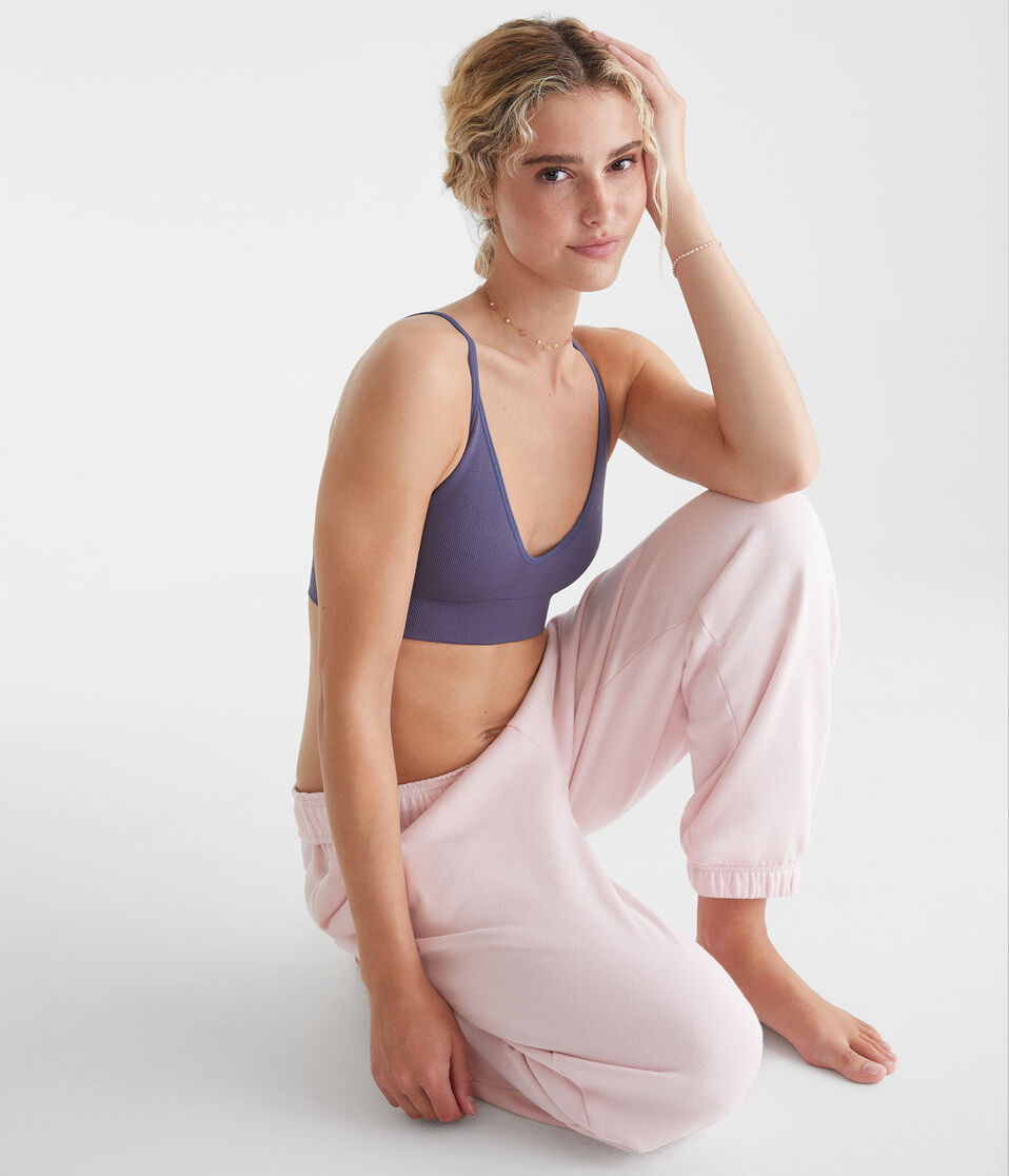 Aéropostale Wear 2 Ways Seamless Ribbed Bralette Nightshadow Blue