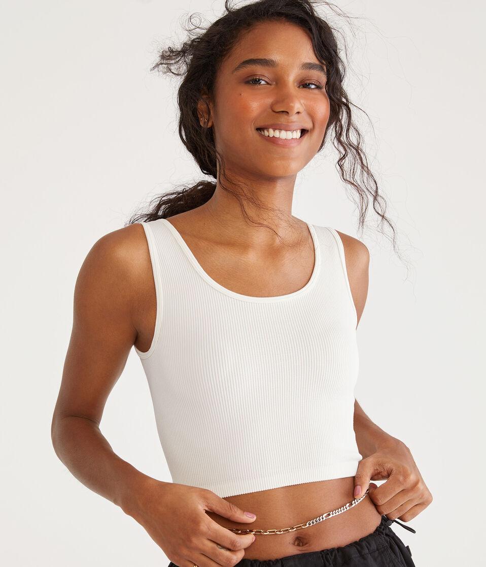 Aéropostale Wear 3 Ways Seamless Convertible Cropped Tank Cream