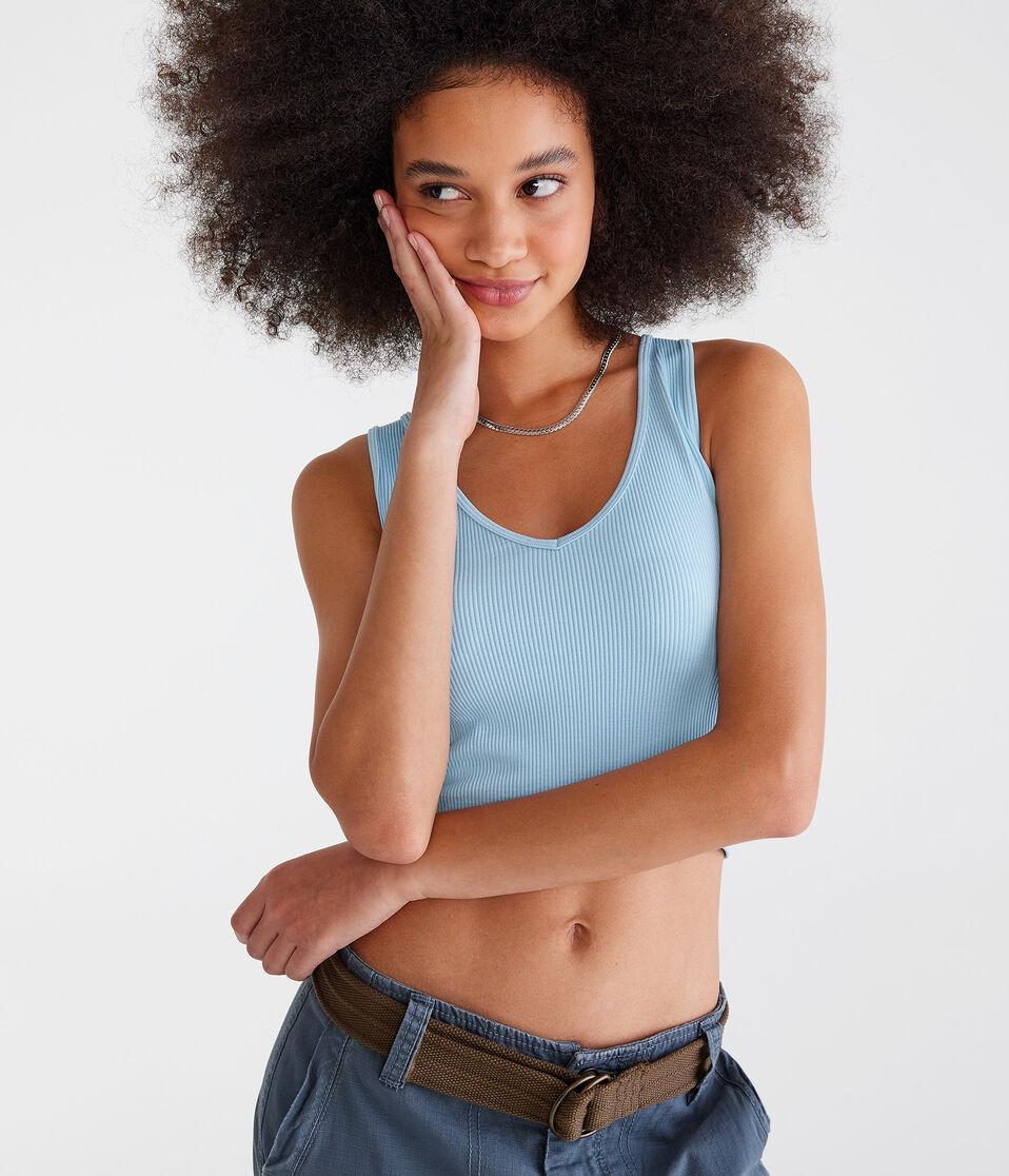 aéropostale Wear 3 Ways Seamless Convertible Cropped Tank morning breeze