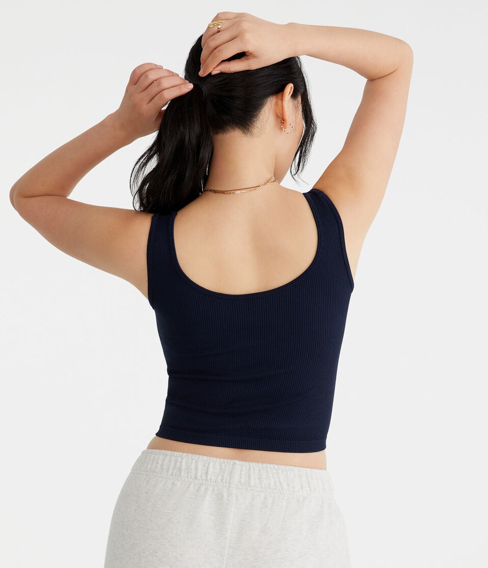 Aéropostale Wear 3 Ways Seamless Cropped Tank Cadet Navy
