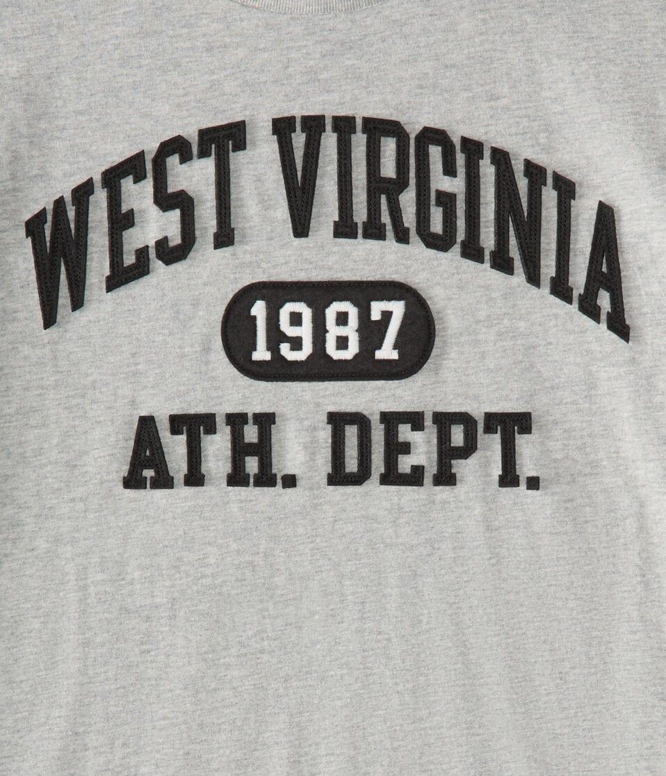 Aéropostale West Virginia 1987 Appliqué Graphic Tee Light Heather Grey
