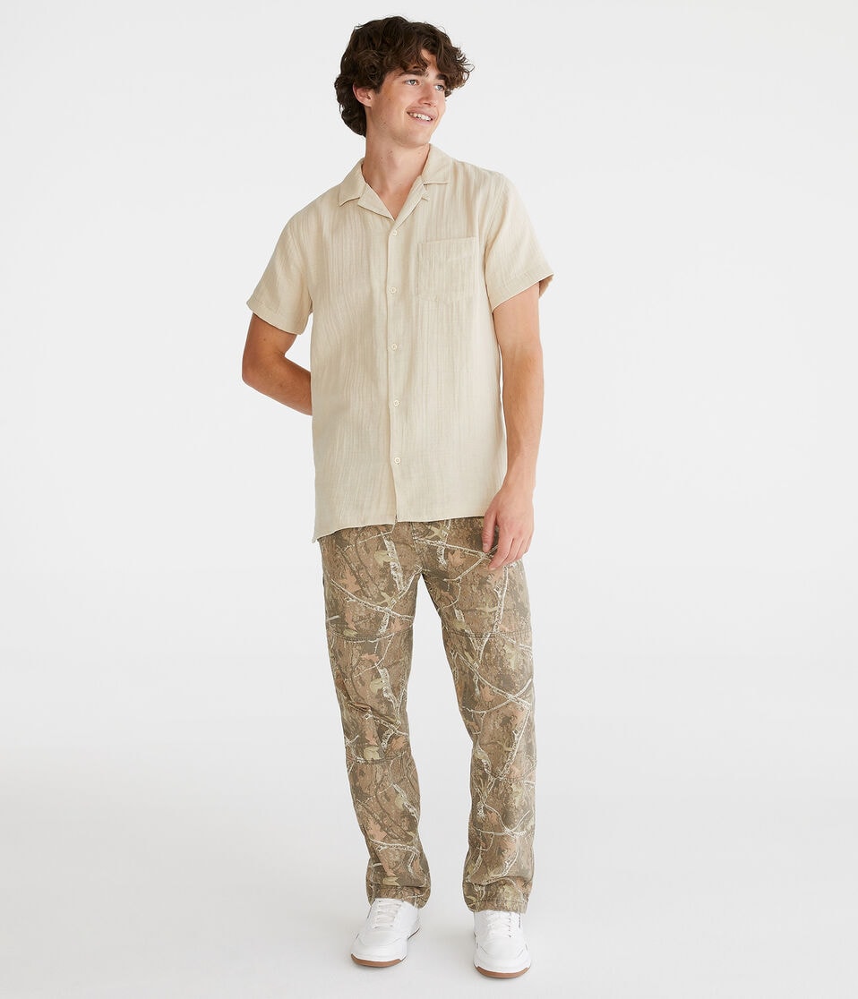 Aéropostale Wilderness Print Carpenter Pants Camo Brown