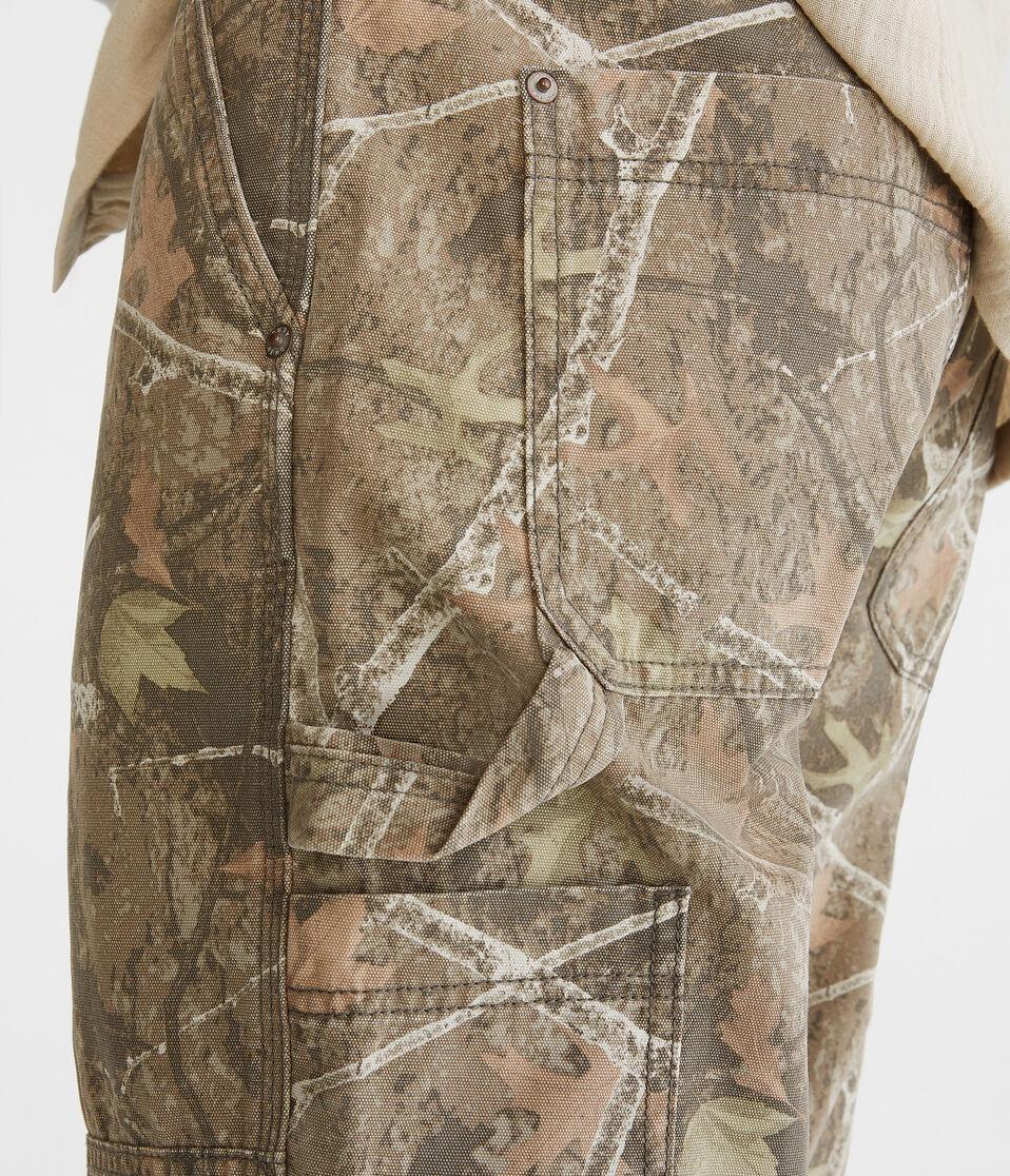 Aéropostale Wilderness Print Carpenter Pants Camo Brown