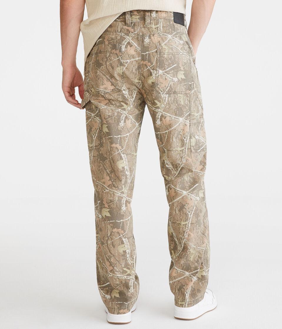 Aéropostale Wilderness Print Carpenter Pants Camo Brown