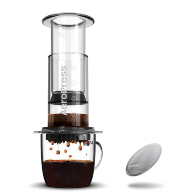 aeropress AeroPress Clear Coffee Maker & Stainless Steel Filter Bundle