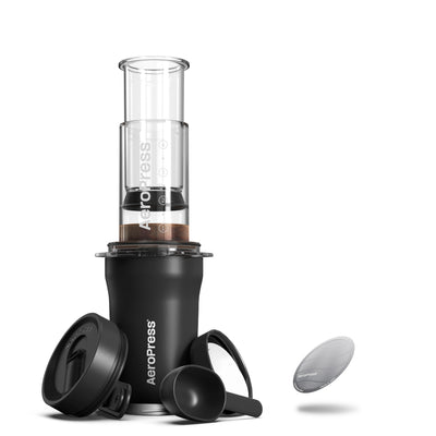 aeropress Go Plus Travel Coffee System & Stainless Steel Filter Bundle