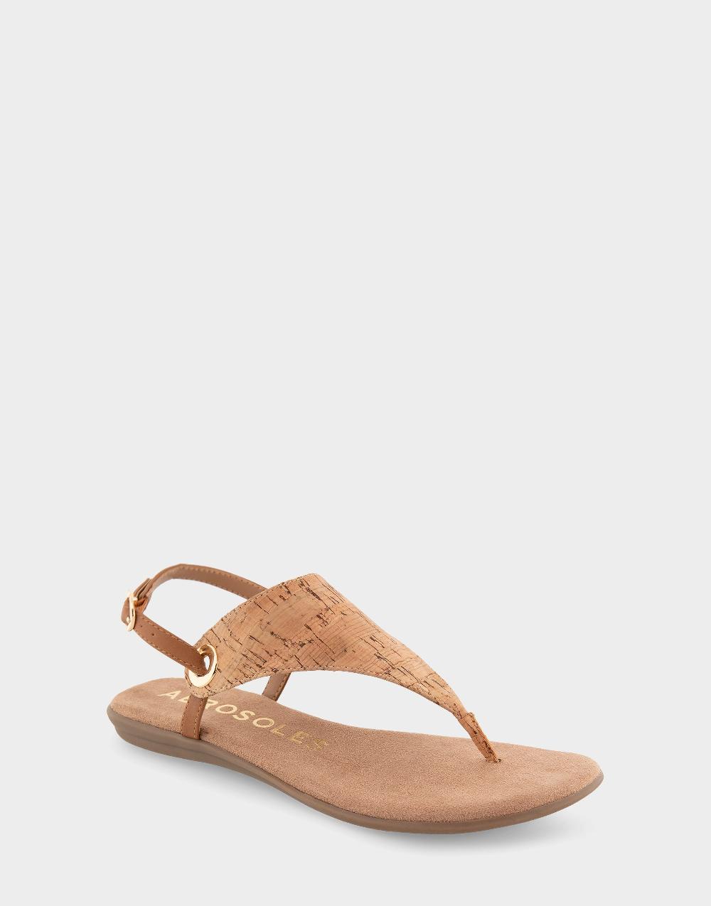 Aerosoles Comfortable Women's Back Strap Thong Sandal In Cork Cork