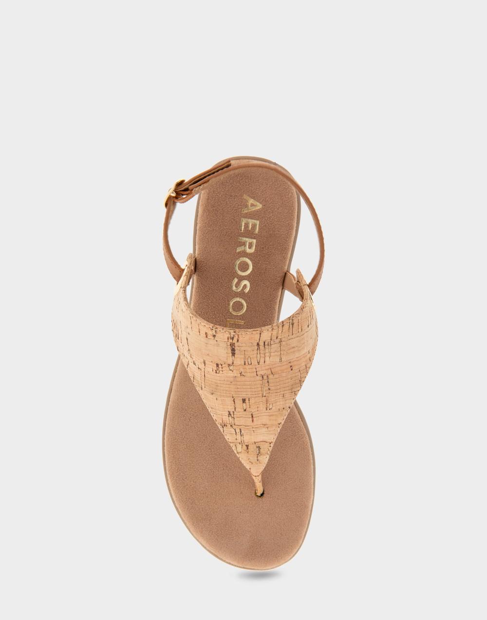 Aerosoles Comfortable Women's Back Strap Thong Sandal In Cork Cork