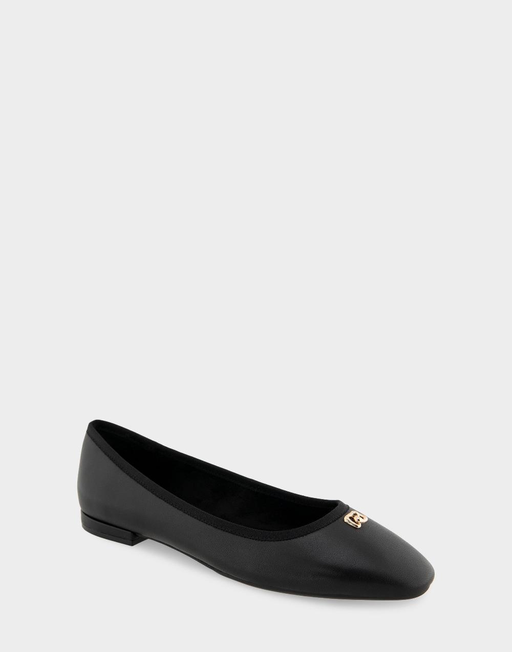 Aerosoles Comfortable Women's Ballet Flats In Black Leather