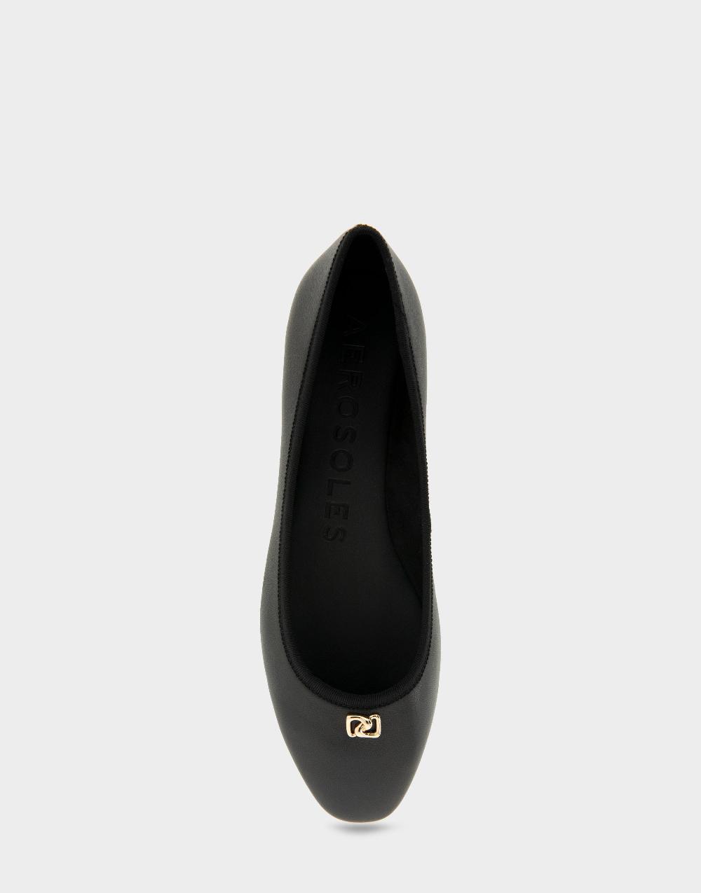 Aerosoles Comfortable Women's Ballet Flats In Black Leather