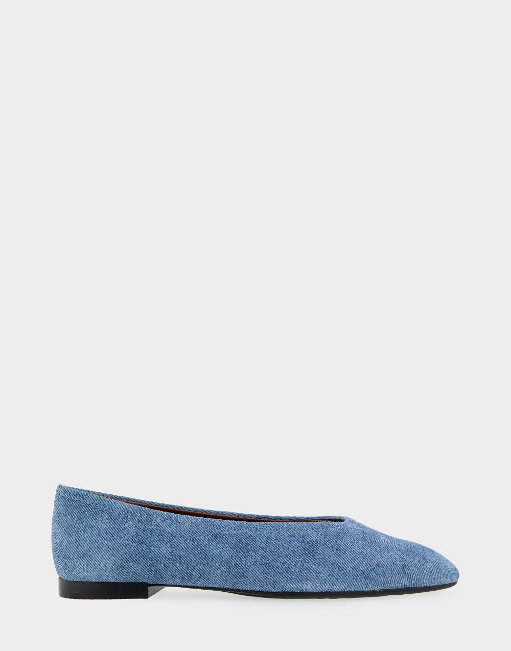 aerosoles Comfortable Women's Ballet Flats in Blue Denim Suede
