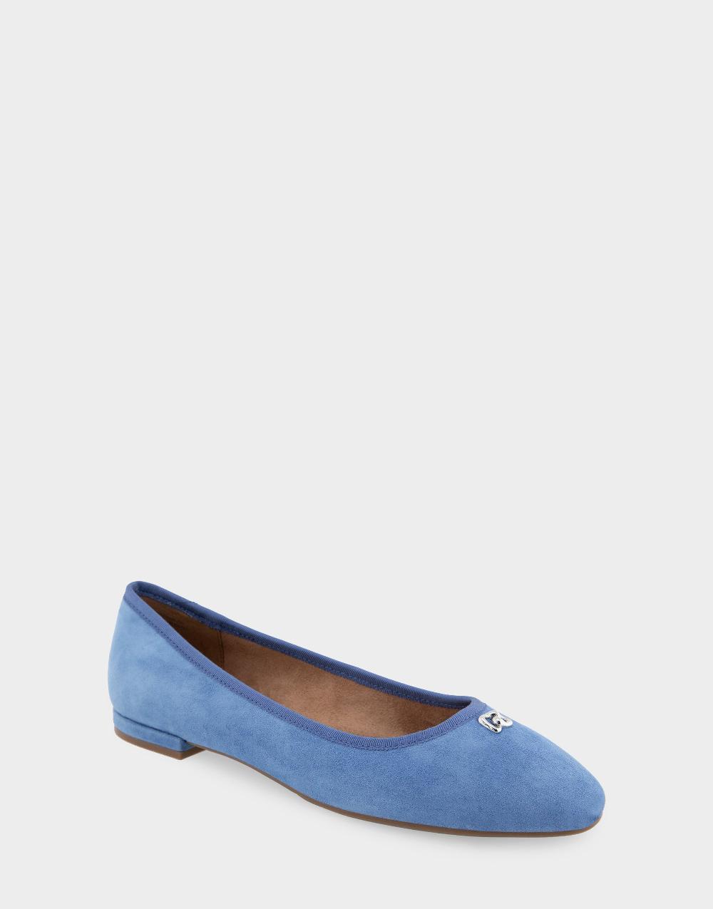 Aerosoles Comfortable Women's Ballet Flats In Blue Jean Suede
