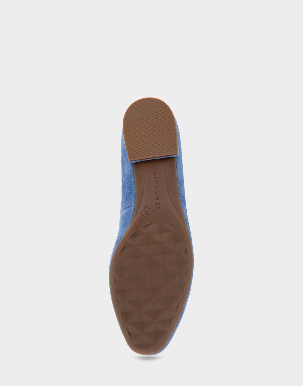 Aerosoles Comfortable Women's Ballet Flats In Blue Jean Suede