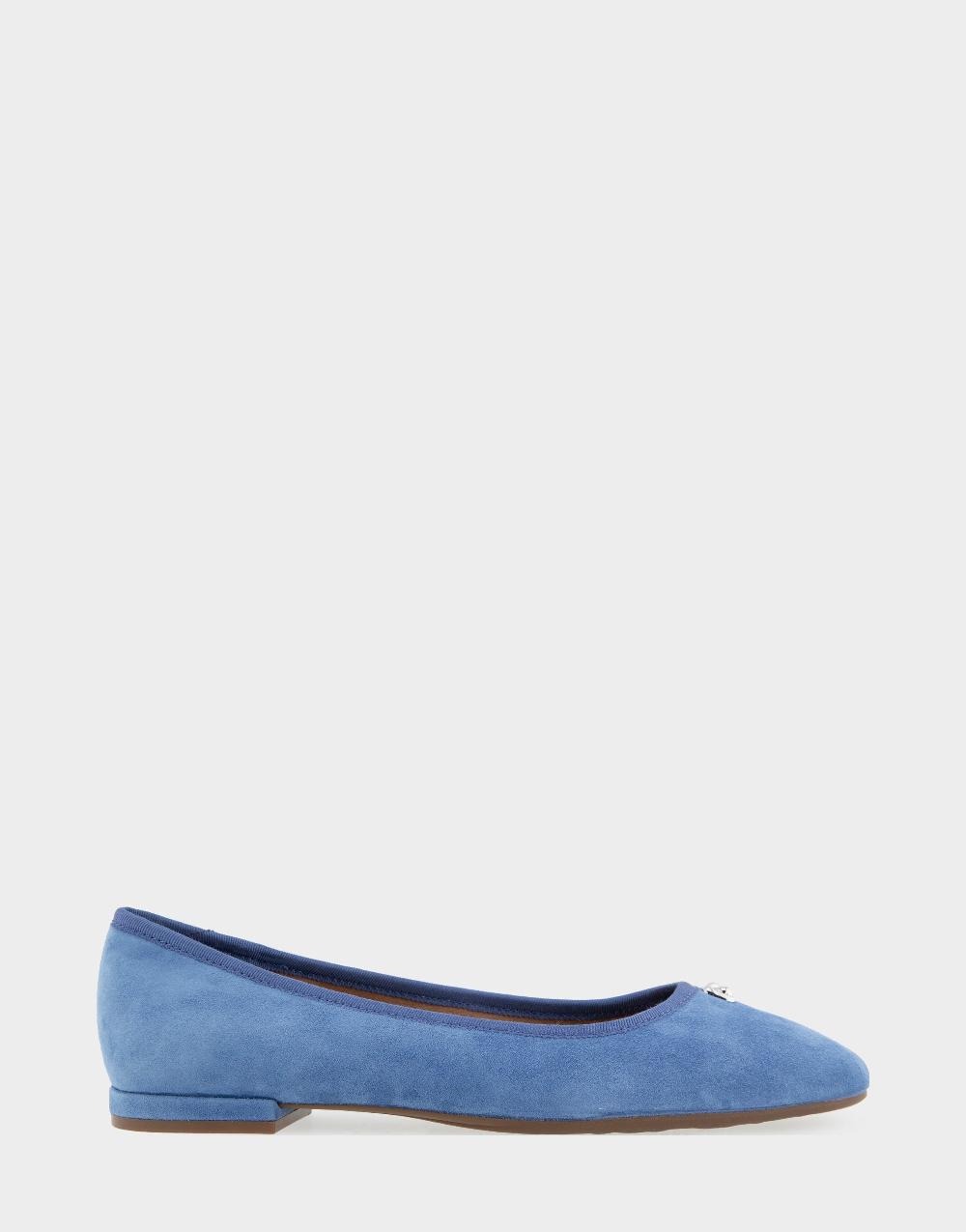 aerosoles Comfortable Women's Ballet Flats in Blue Jean Suede