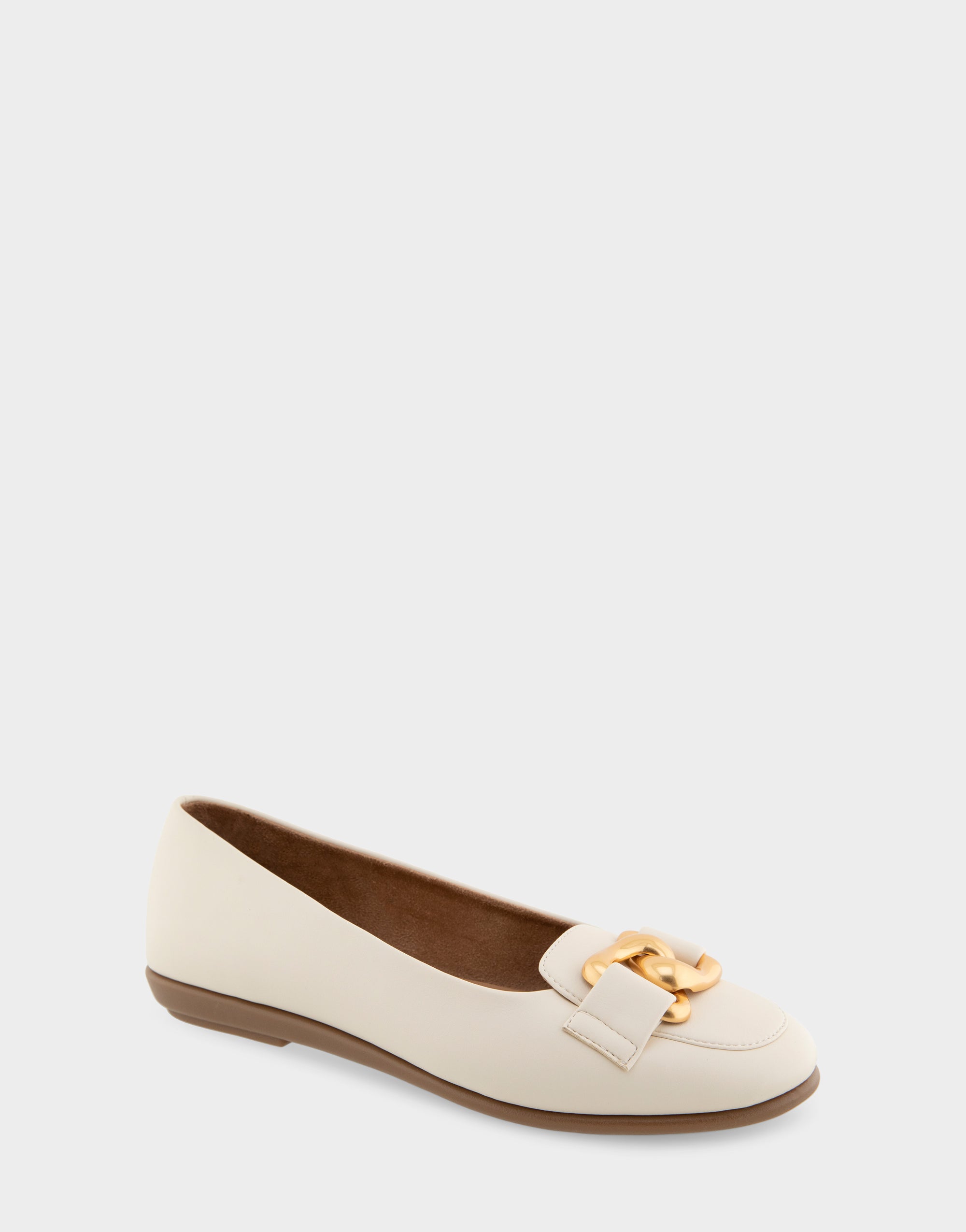 Aerosoles Comfortable Women's Ballet Flats In Eggnog Faux Leather