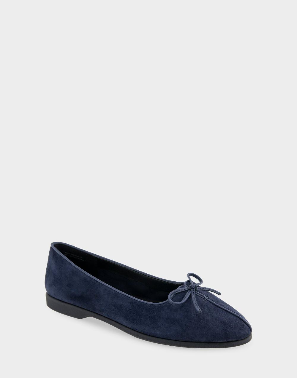 Aerosoles Comfortable Women's Ballet Flats In Navy Suede