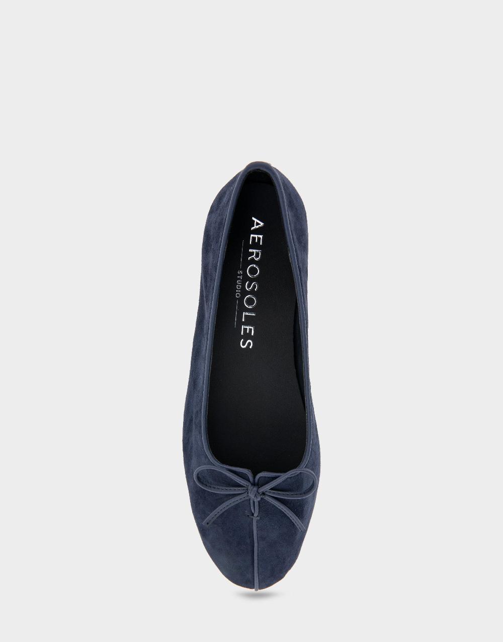 Aerosoles Comfortable Women's Ballet Flats In Navy Suede