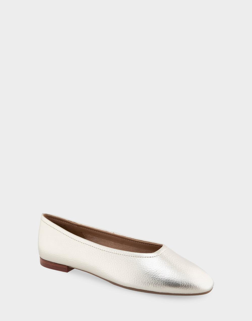 Aerosoles Comfortable Women's Ballet Flats In Soft Gold Leather