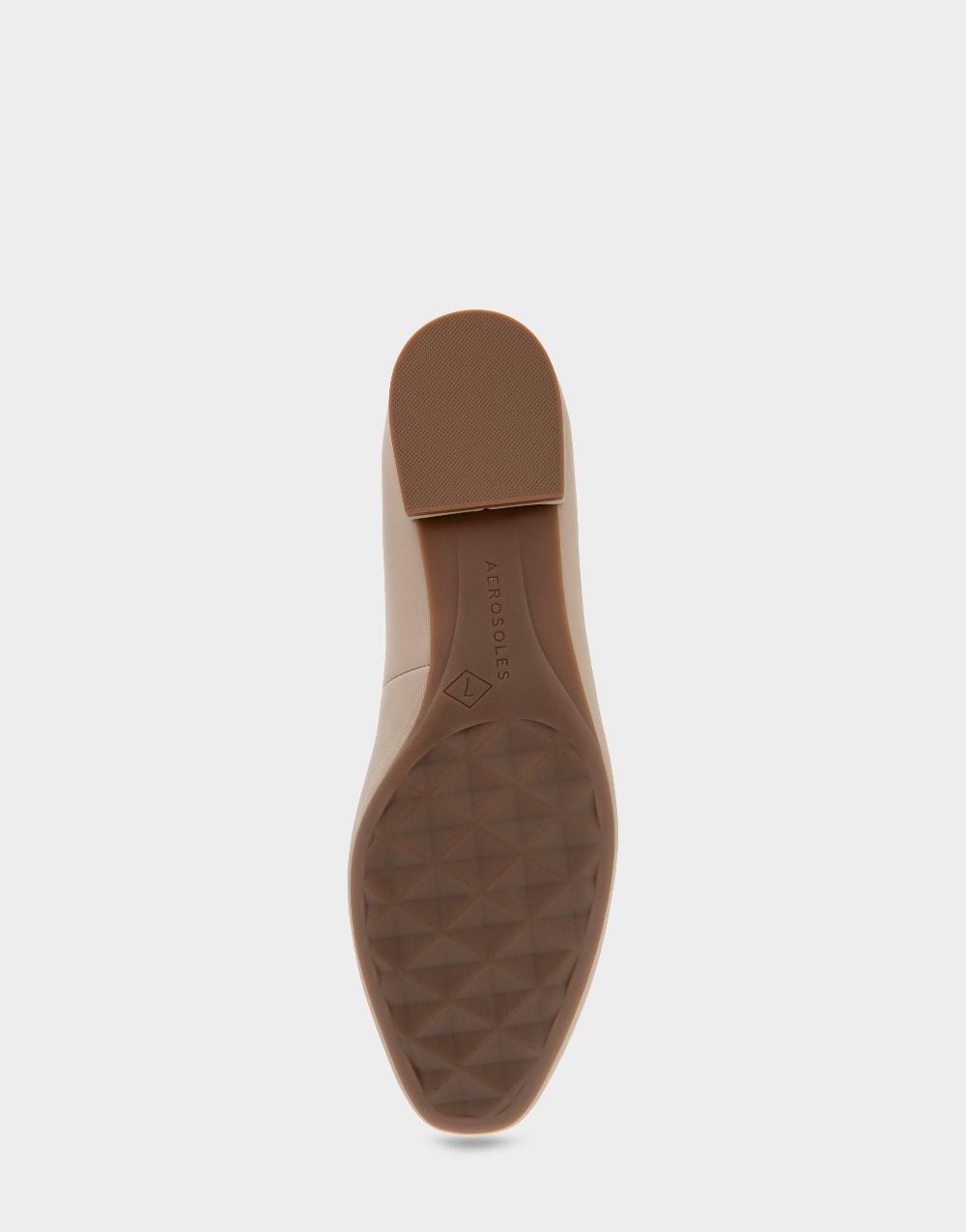 Aerosoles Comfortable Women's Ballet Flats In Stone Leather