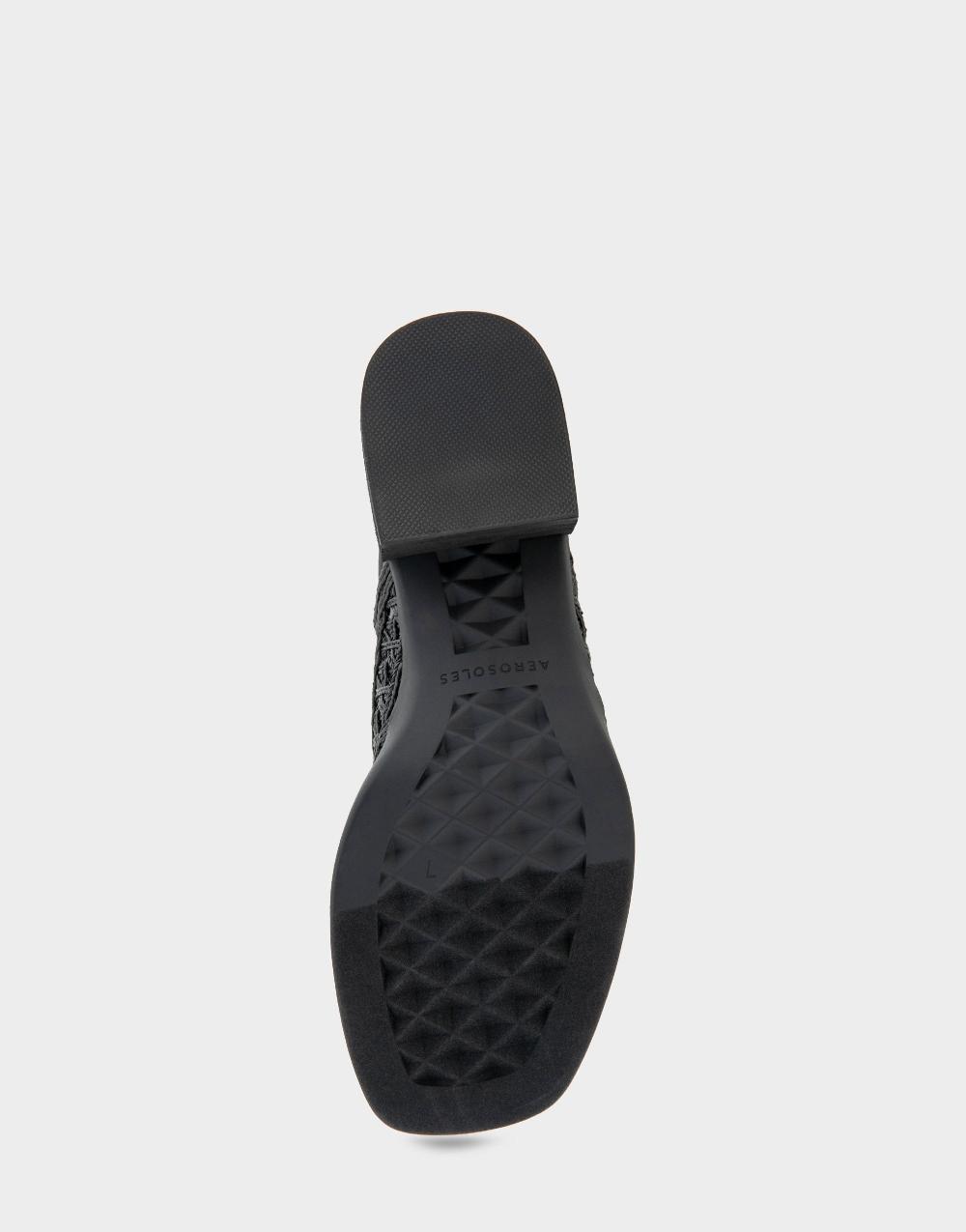 Aerosoles Comfortable Women's Block Heel Sandals In Black Raffia