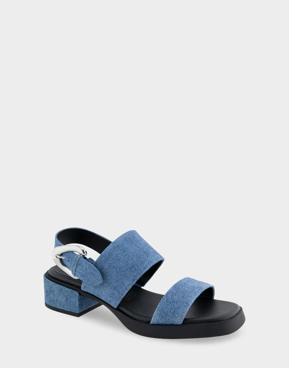 Aerosoles Comfortable Women's Block Heel Sandals In Blue Denim Suede