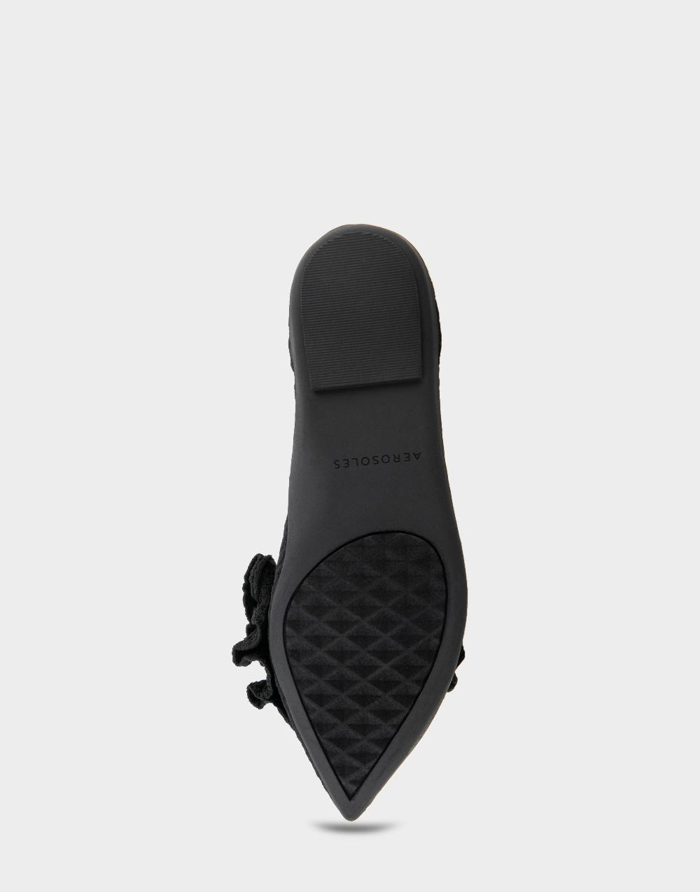 Aerosoles Comfortable Women's Dress Flats In Black Textured Knit Fabric