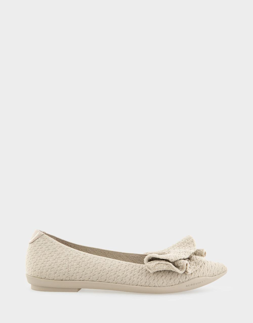 aerosoles Comfortable Women's Dress Flats in Stone Textured Knit Fabric
