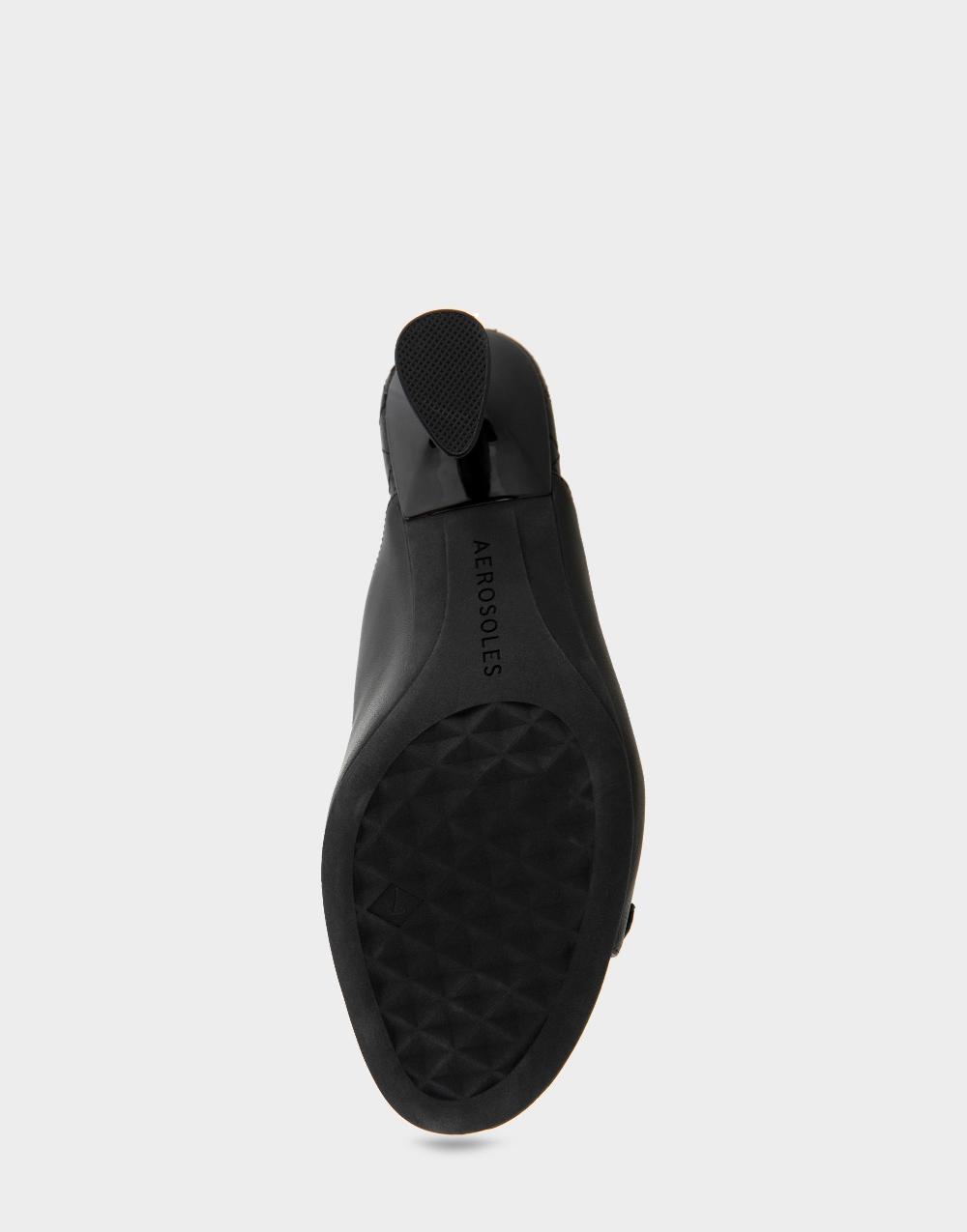 Aerosoles Comfortable Women's Dress Sandals In Black Leather