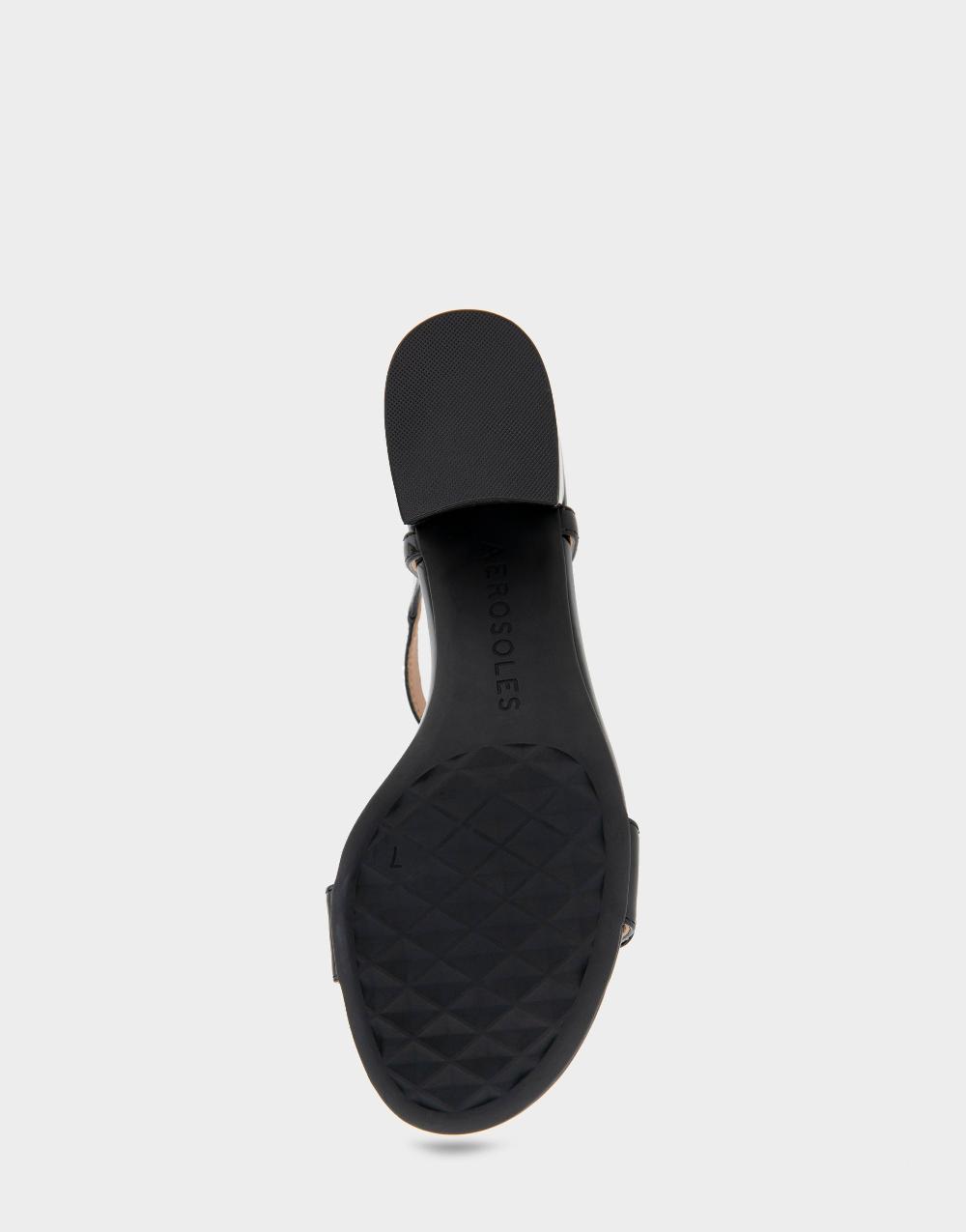 Aerosoles Comfortable Women's Dress Sandals In Black Patent Faux Leather