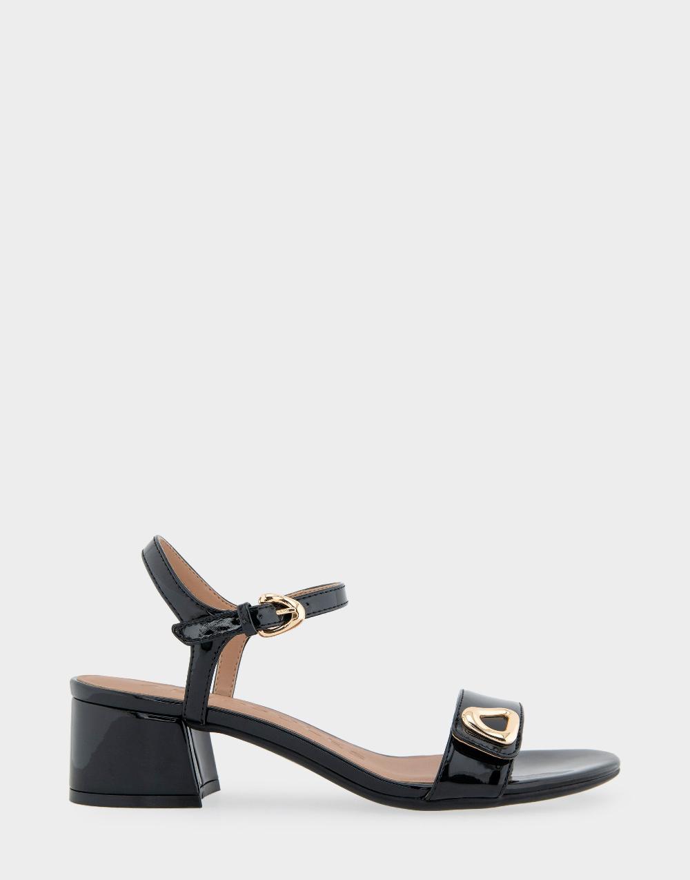 aerosoles Comfortable Women's Dress Sandals in Black Patent Faux Leather