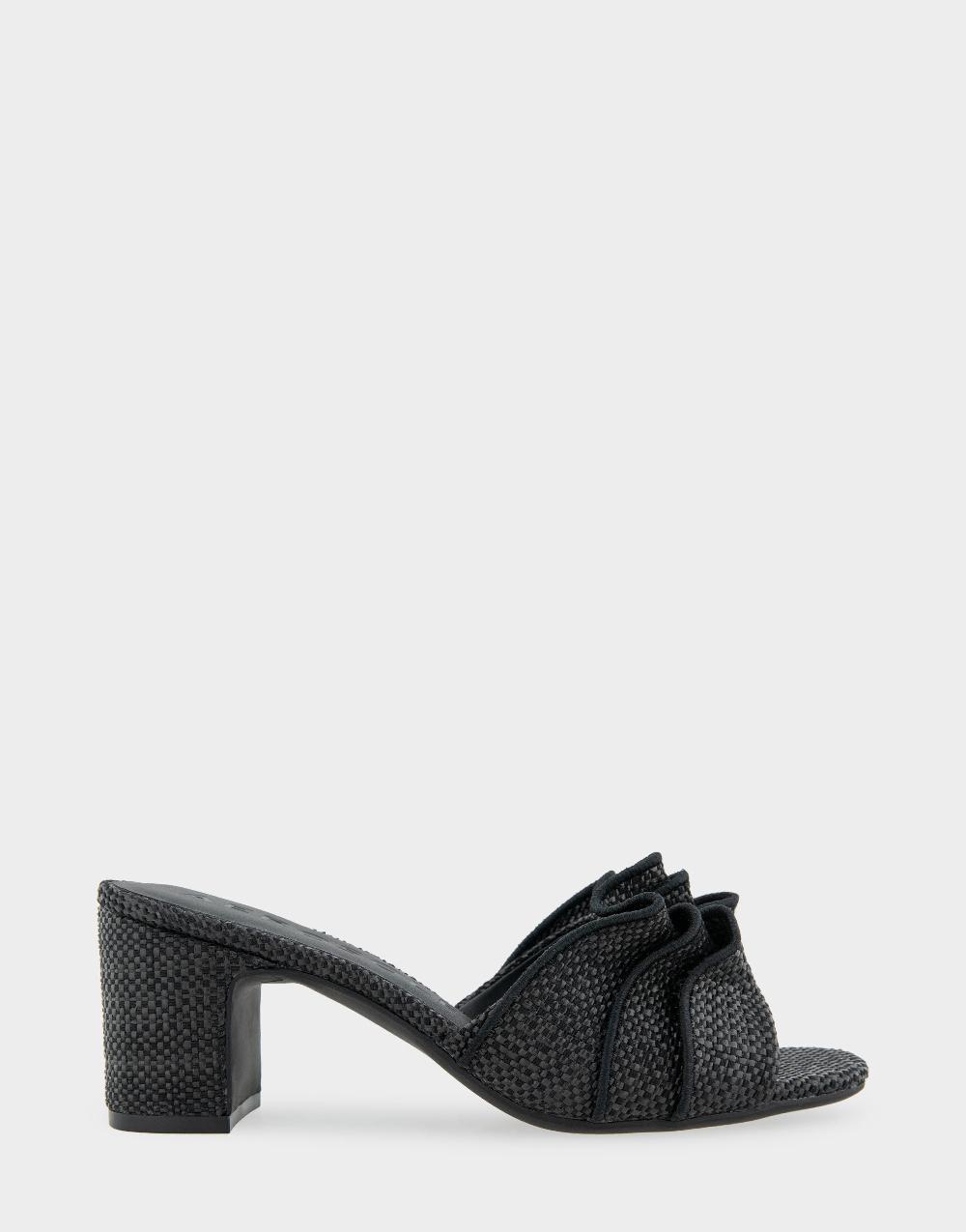 aerosoles Comfortable Women's Dress Sandals in Black Raffia Fabric