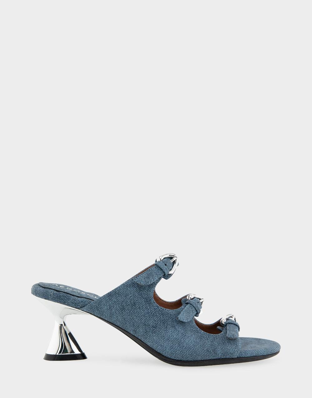 aerosoles Comfortable Women's Dress Sandals in Blue Jean Faux Leather