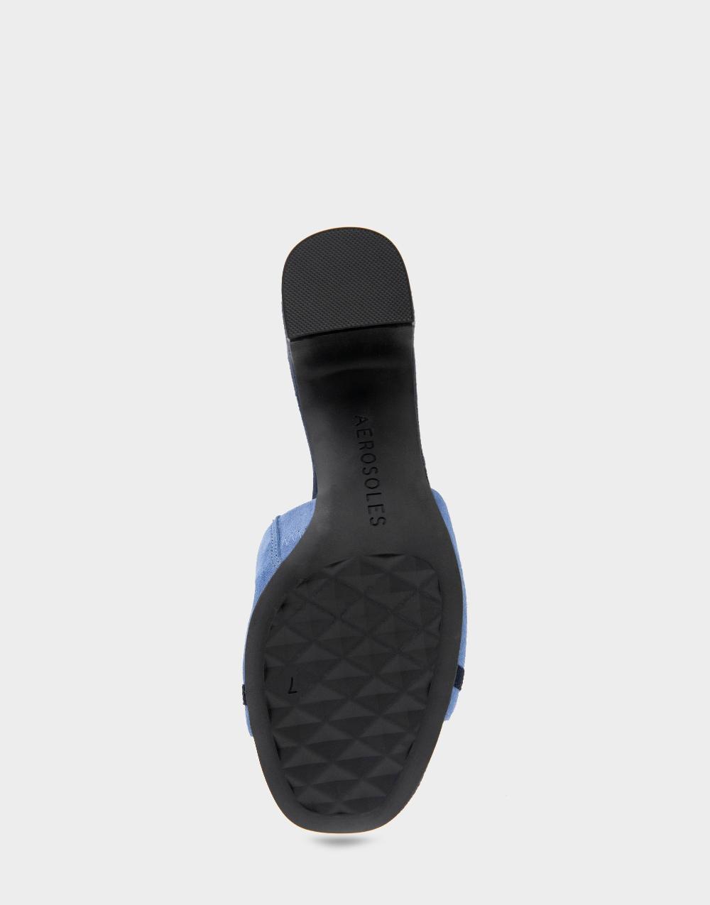 Aerosoles Comfortable Women's Dress Sandals In Blue Jean Suede