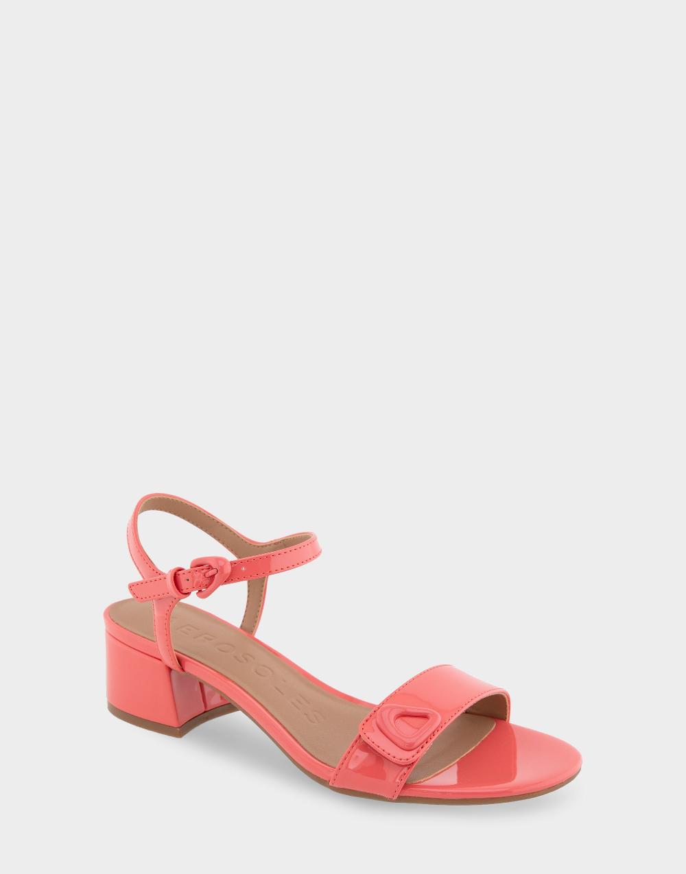 Aerosoles Comfortable Women's Dress Sandals In Coral Patent Faux Leather