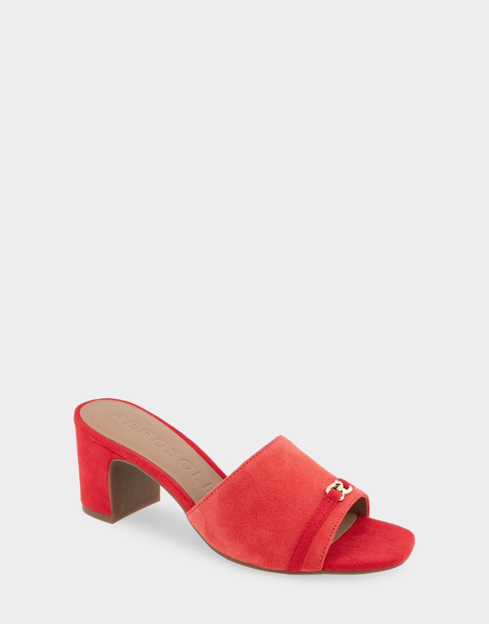 Aerosoles Comfortable Women's Dress Sandals In Coral Suede