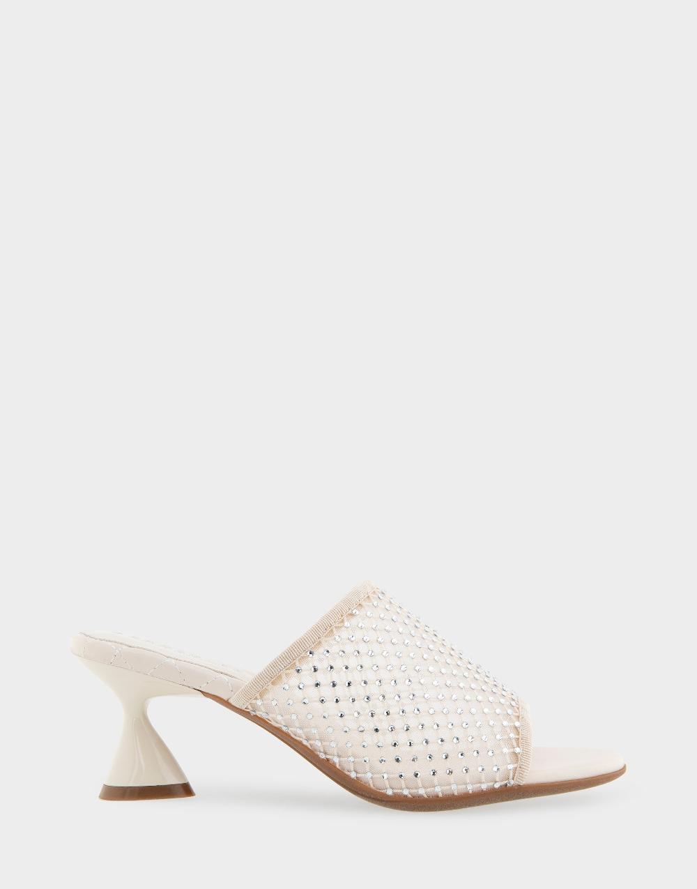 aerosoles Comfortable Women's Dress Sandals in Crystal/eggnog Mesh Fabric