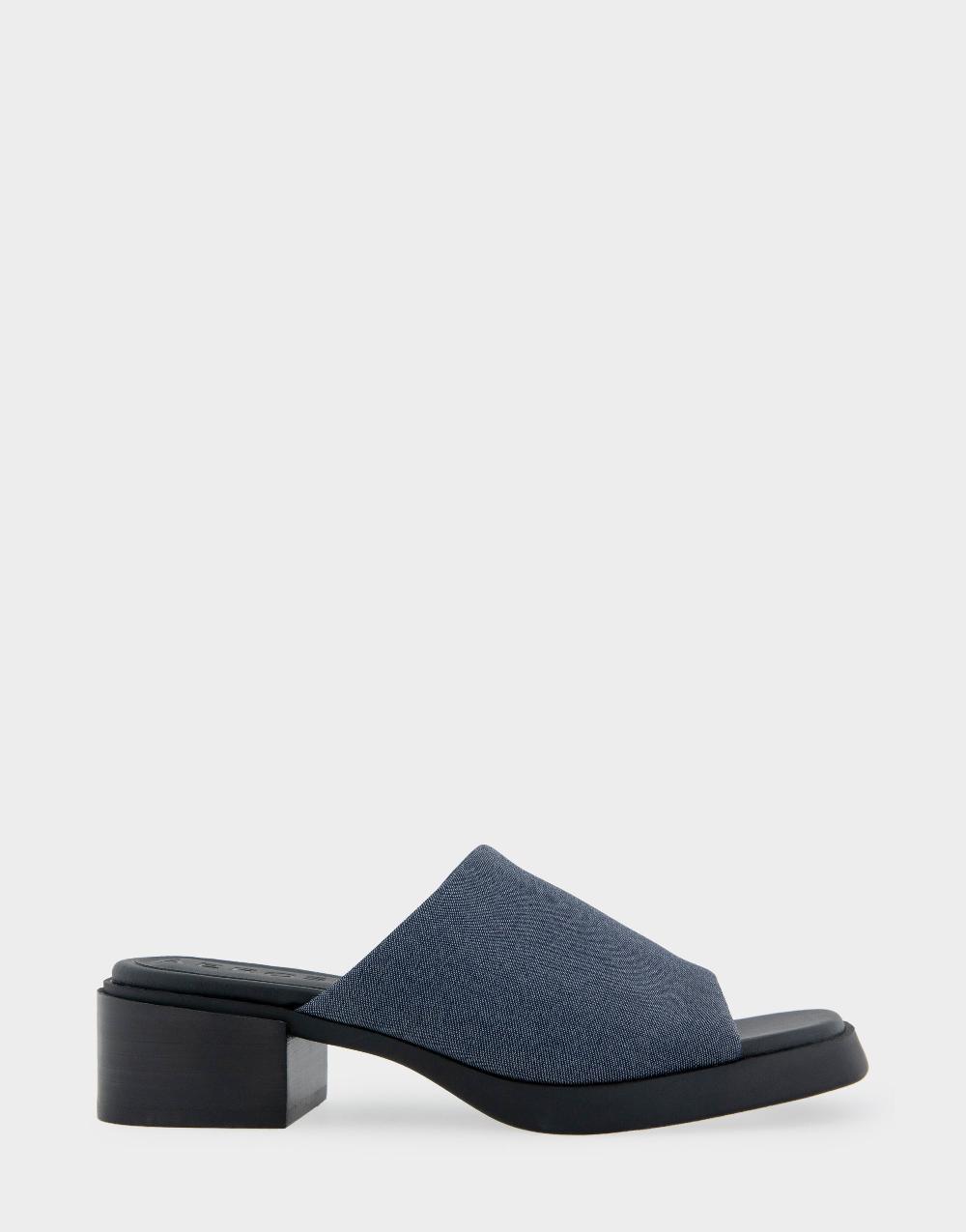 aerosoles Comfortable Women's Dress Sandals in Dark Blue Stretch Fabric Gabardine