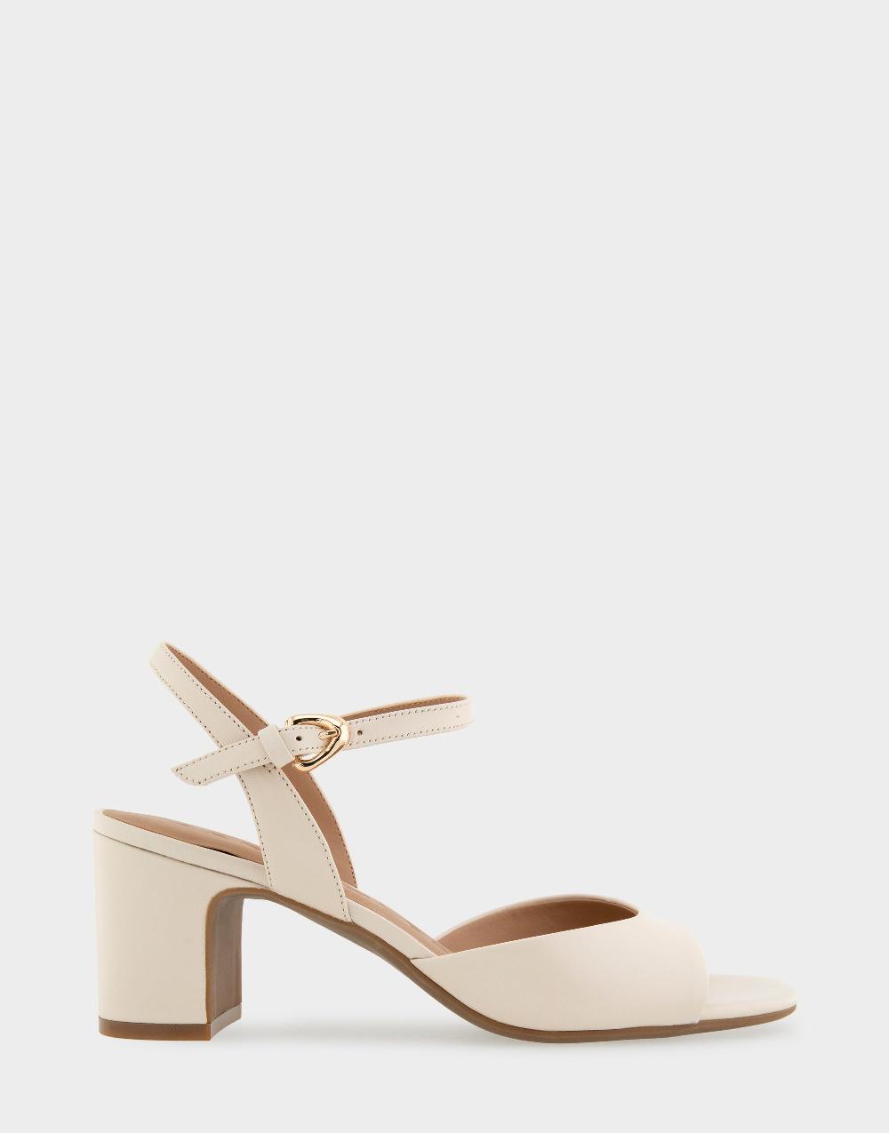 aerosoles Comfortable Women's Dress Sandals in Eggnog Shiny Leather